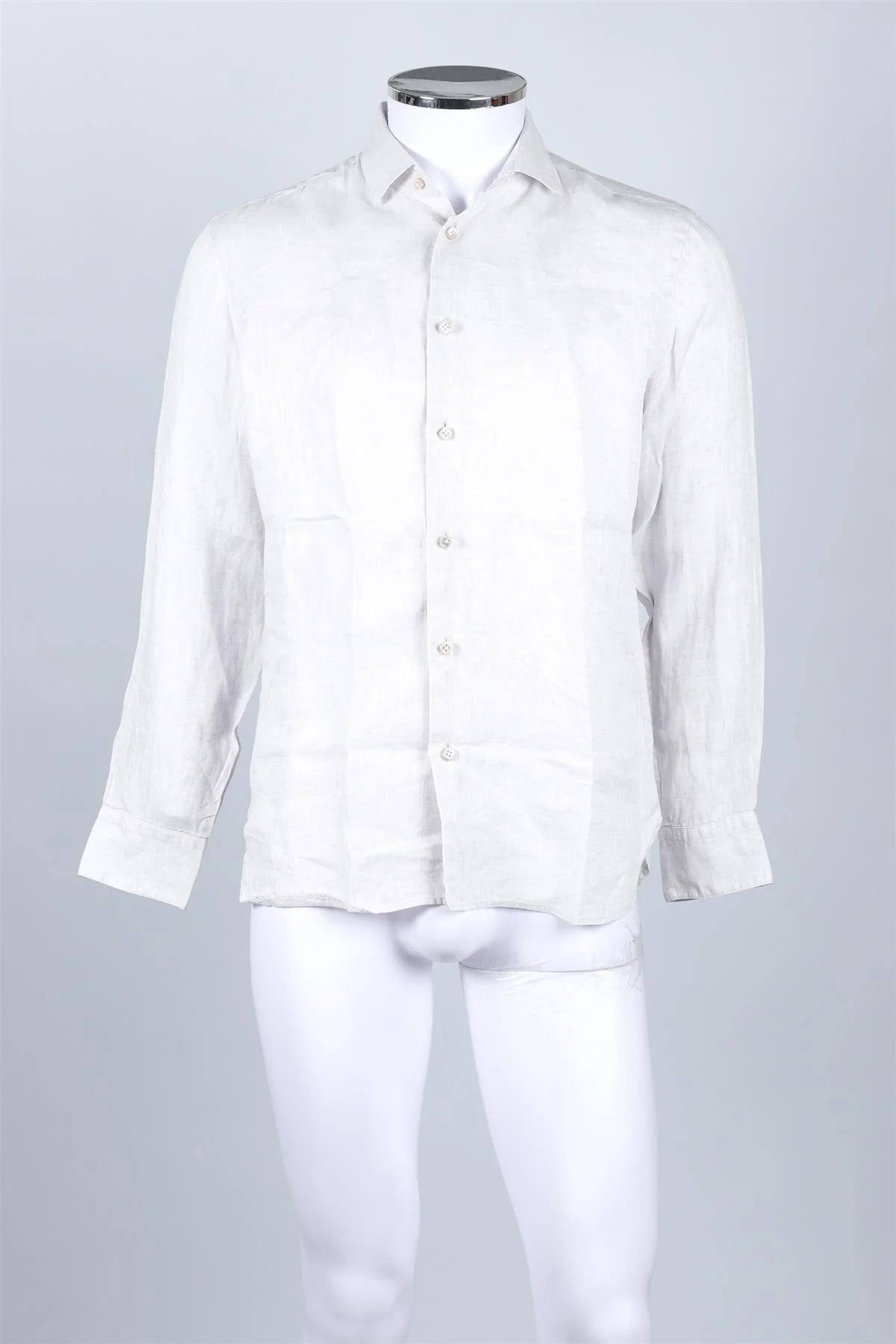 100% CAPRI GREY MEN'S LINEN SHIRT MEDIUM - Image 2