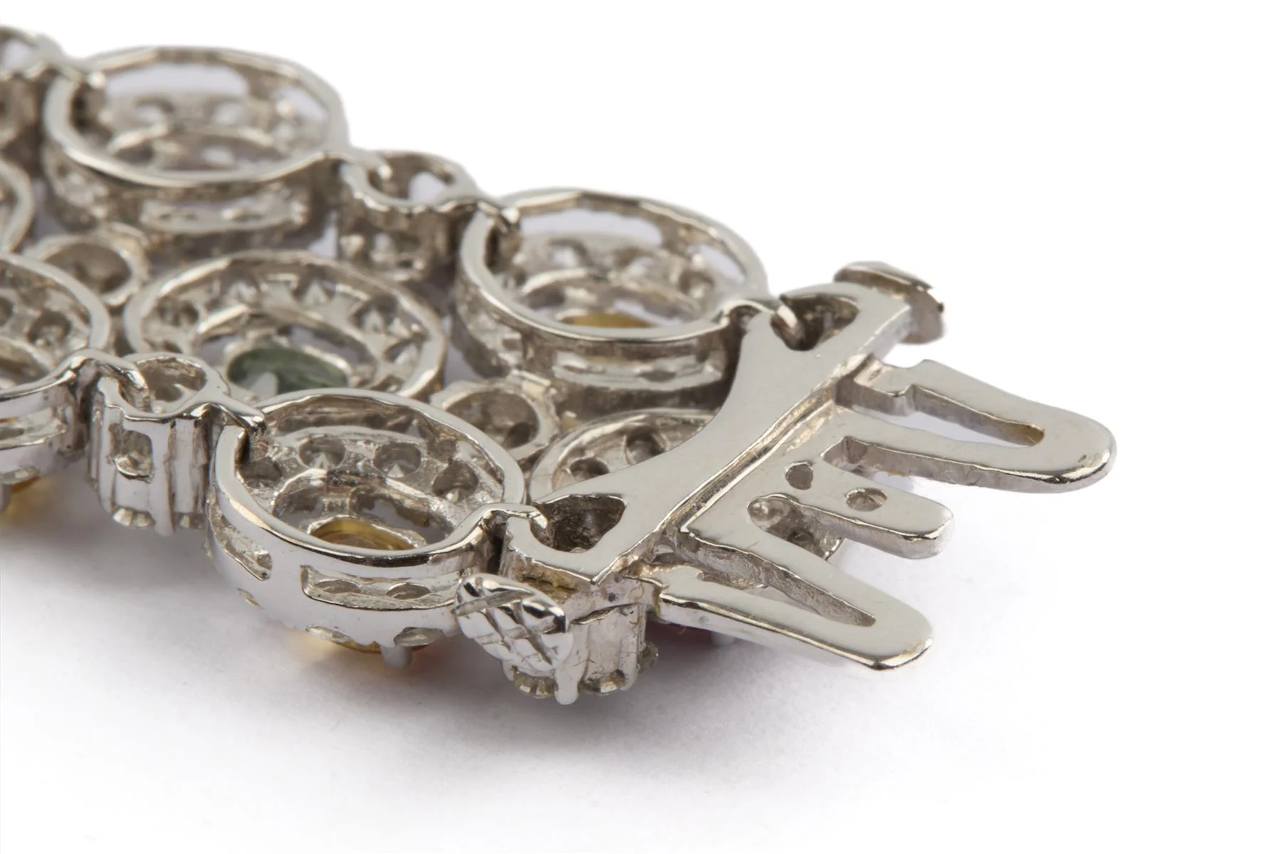 18K WHITE GOLD DIAMOND AND GEMSTONE BRACELET - Image 12