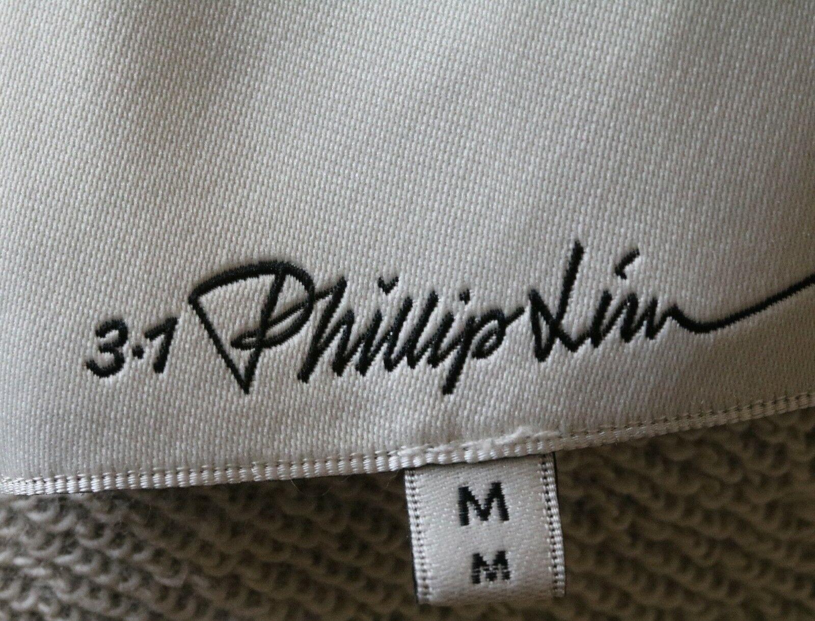 3.1 PHILLIP LIM LACE PANELED COTTON JERSEY HOODIE MEDIUM - Image 5