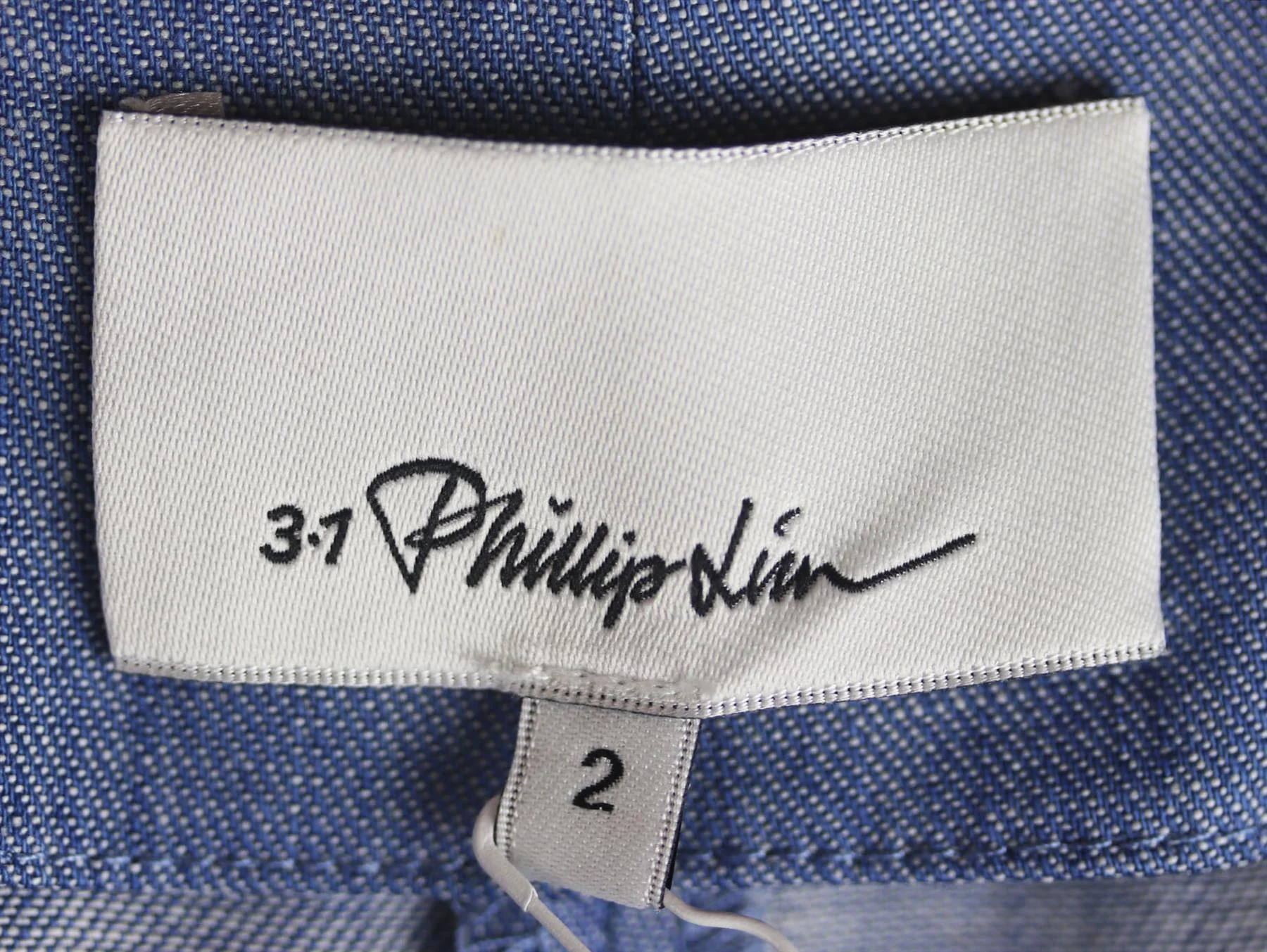 3.1 PHILLIP LIM TIE FRONT COTTON CHAMBRAY SHORTS US 2 UK 6 - Image 5