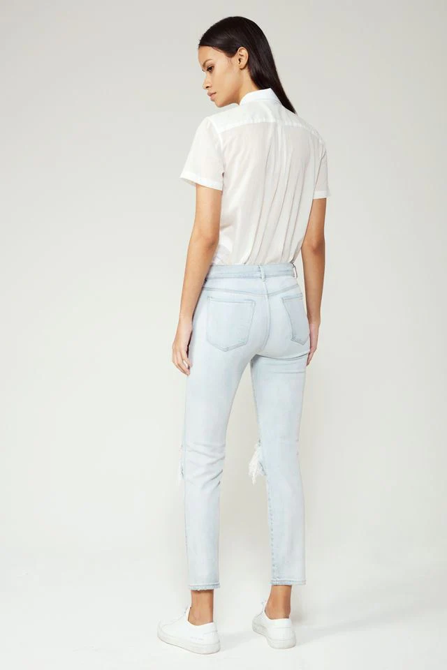 3X1 W3 HIGH RISE STRAIGHT AUTHENTIC CROP JEANS IN MEI W26 UK 8 - Image 10