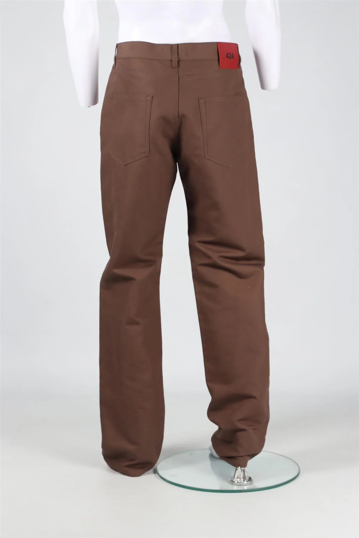 424 BROWN MEN'S STRAIGHT LEG PANTS IT 50 UK 34 - Image 4