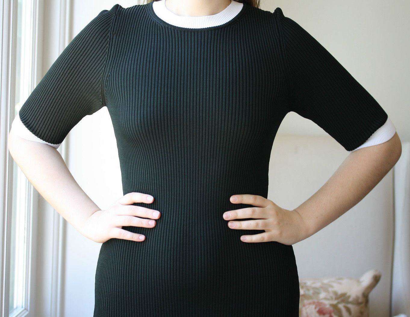 A.L.C. ALDRIDGE GREEN RIBBED DRESS MEDIUM - Image 6