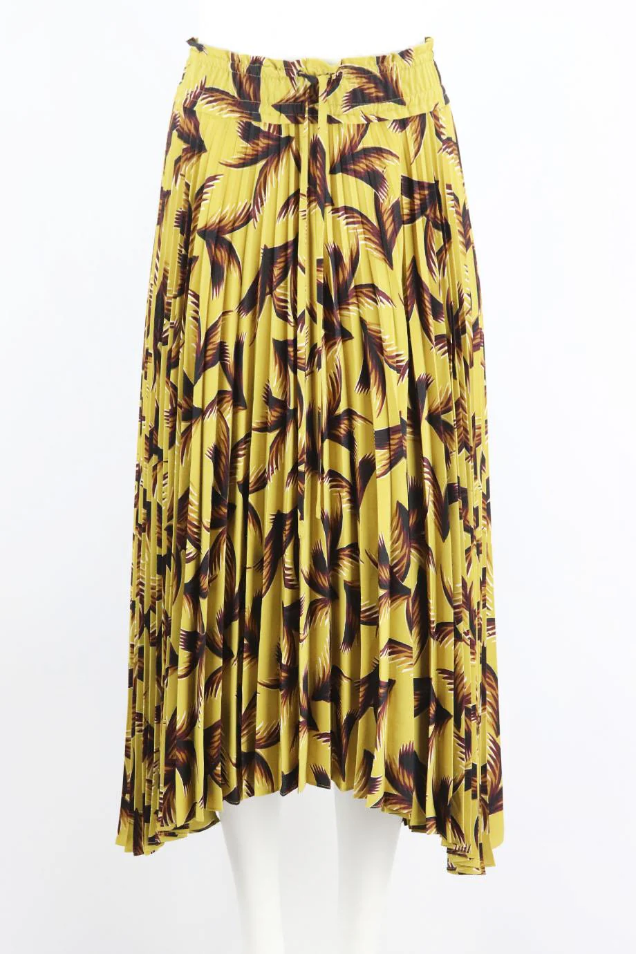 A.L.C. ASYMMETRIC PLEATED PRINTED CREPE MIDI SKIRT US 4 UK 8 - Image 2