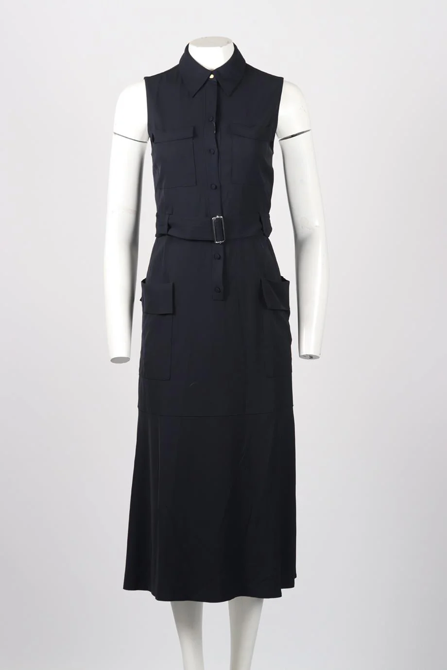 A.L.C. BELTED CREPE MIDI DRESS US 2 UK 6 - Image 2