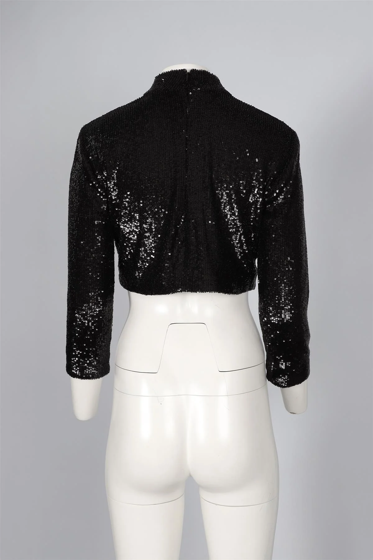 A.L.C. BLACK CROPPED SEQUIN TOP US 2 UK 6 - Image 4