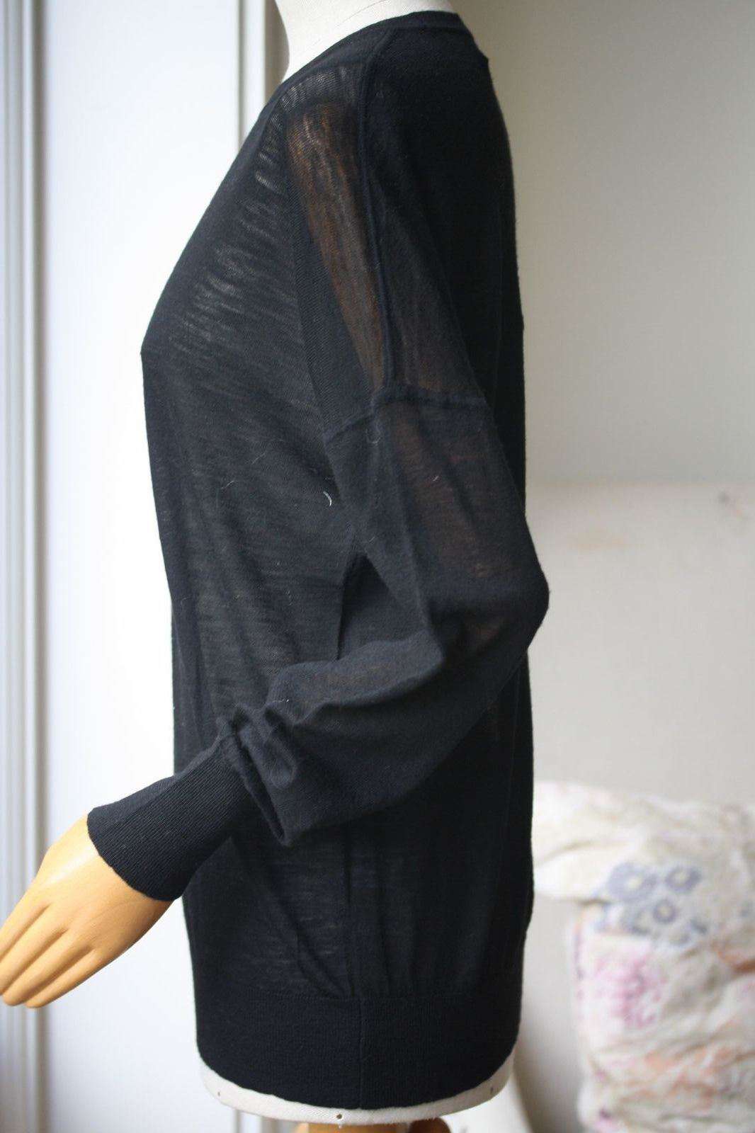 A.L.C. BLACK WOOL SLIT BACK SWEATER MEDIUM - Image 2