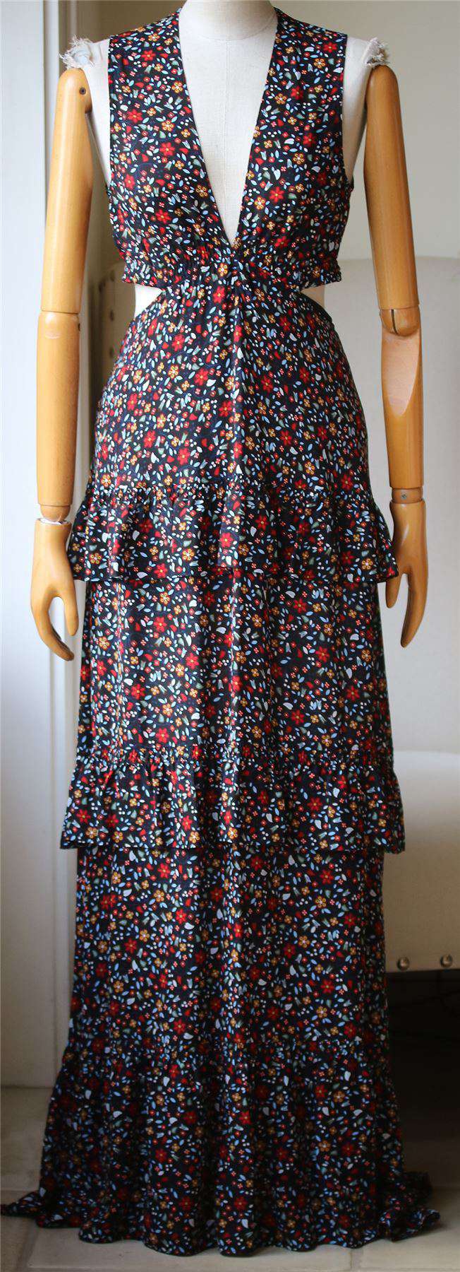 A.L.C. BRIE FLORAL CUT OUT MAXI DRESS US 6 UK 10 - Image 2