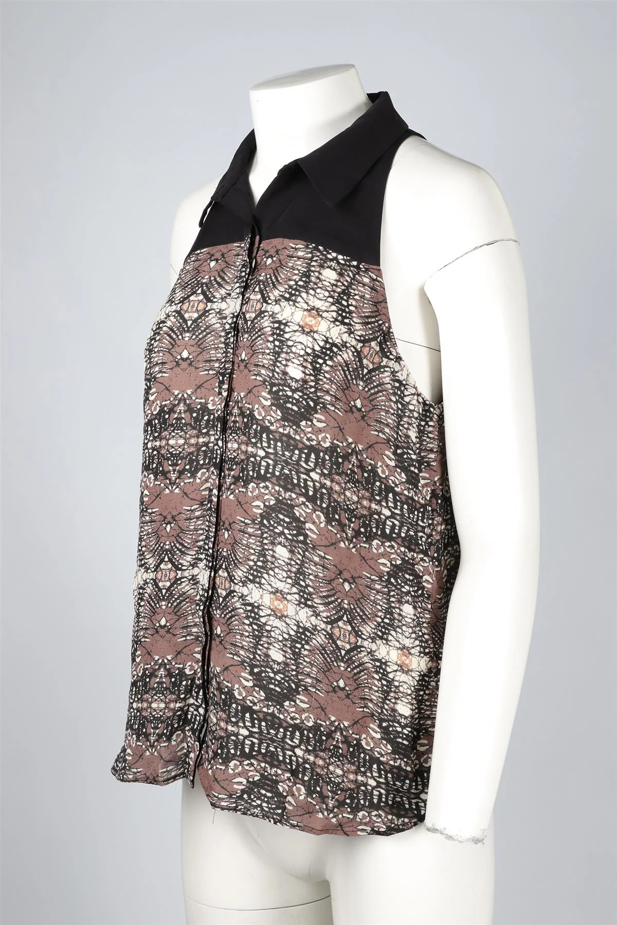 A.L.C. BROWN SILK SHIRT MEDIUM - Image 3