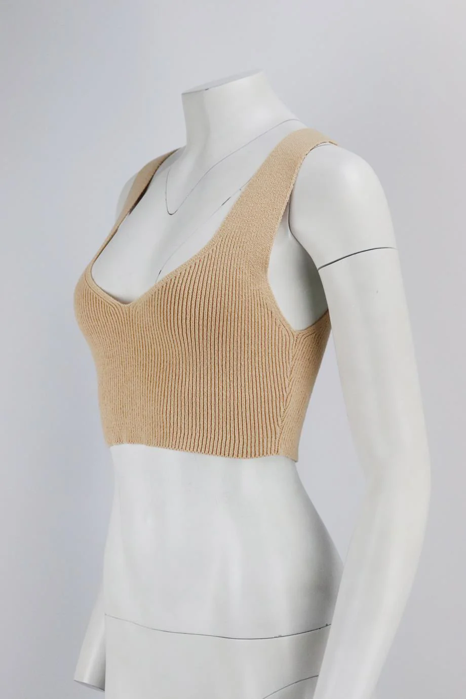 A.L.C. CROPPED RIBBED COTTON BLEND TOP MEDIUM - Image 3