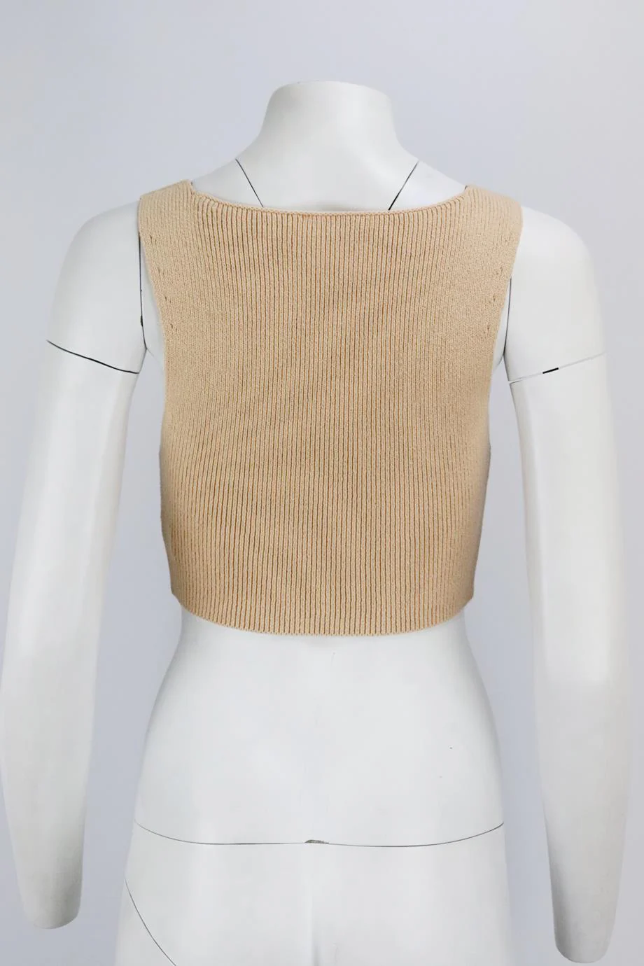 A.L.C. CROPPED RIBBED COTTON BLEND TOP MEDIUM - Image 4