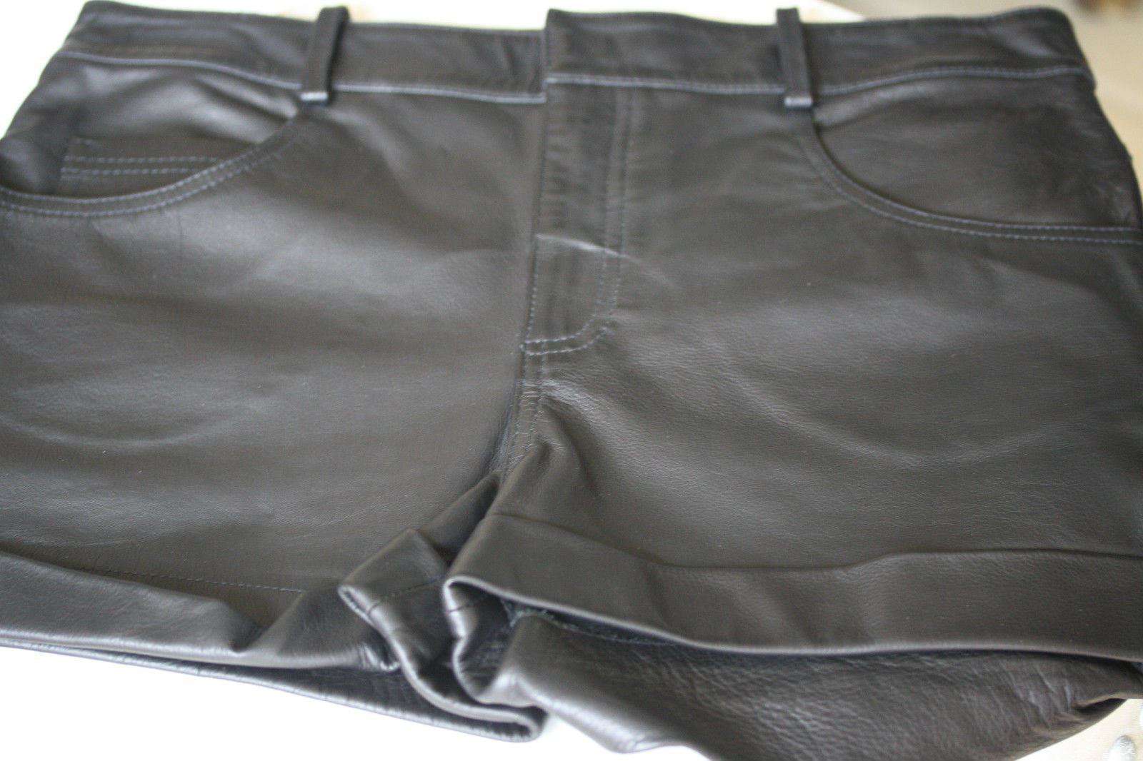 A.L.C. CUFFED BLACK LEATHER SHORTS US 4 UK 8 - Image 5