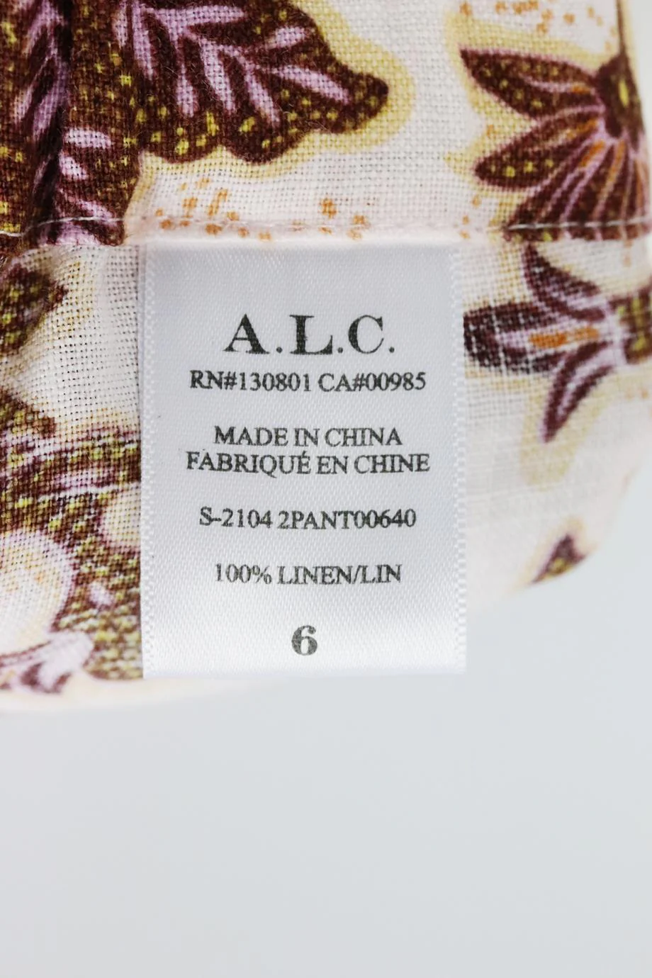 A.L.C. FLORAL PRINTED LINEN SHORTS US 6 UK 10 - Image 6