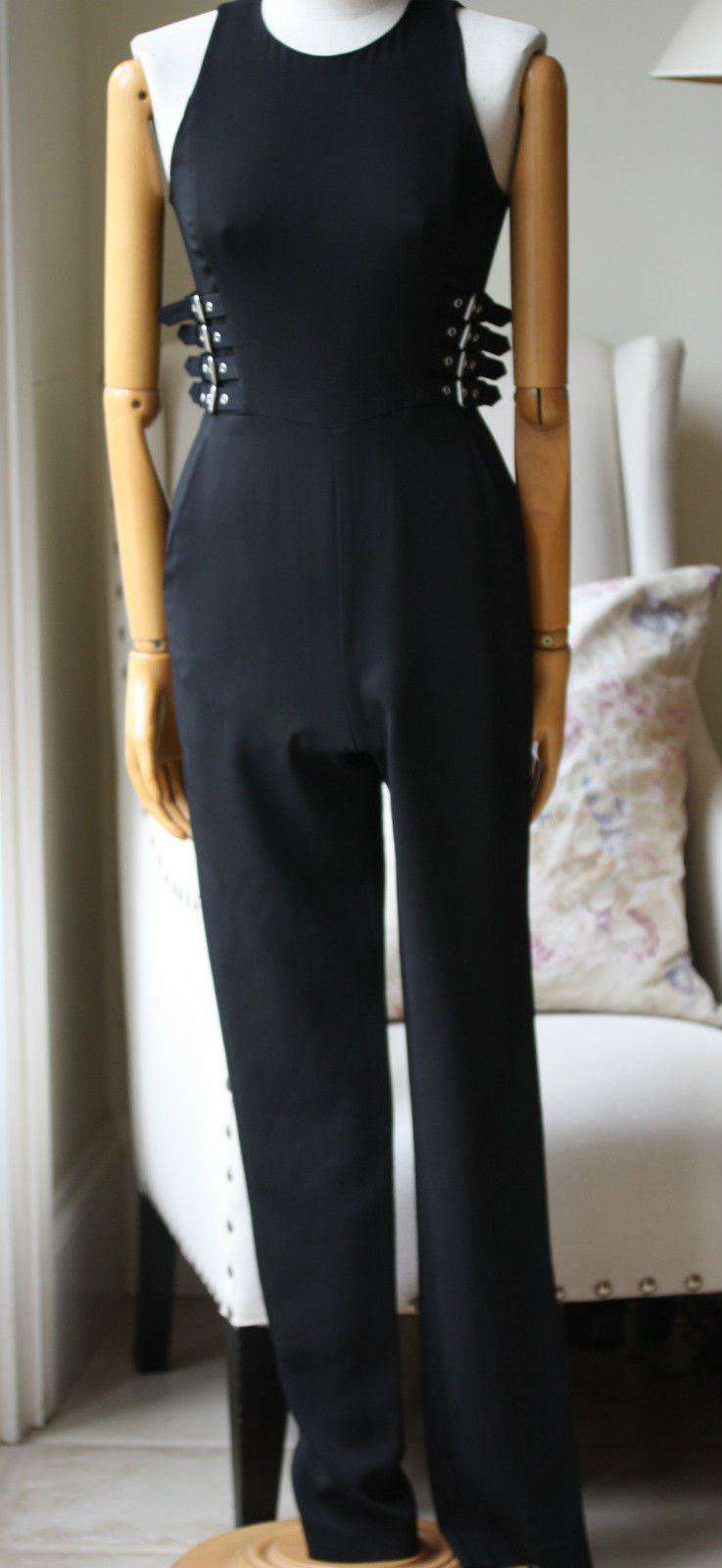 A.L.C. GREG BUCKLE BLACK CREPE JUMPSUIT JUMPER US 4 UK 8 - Image 2