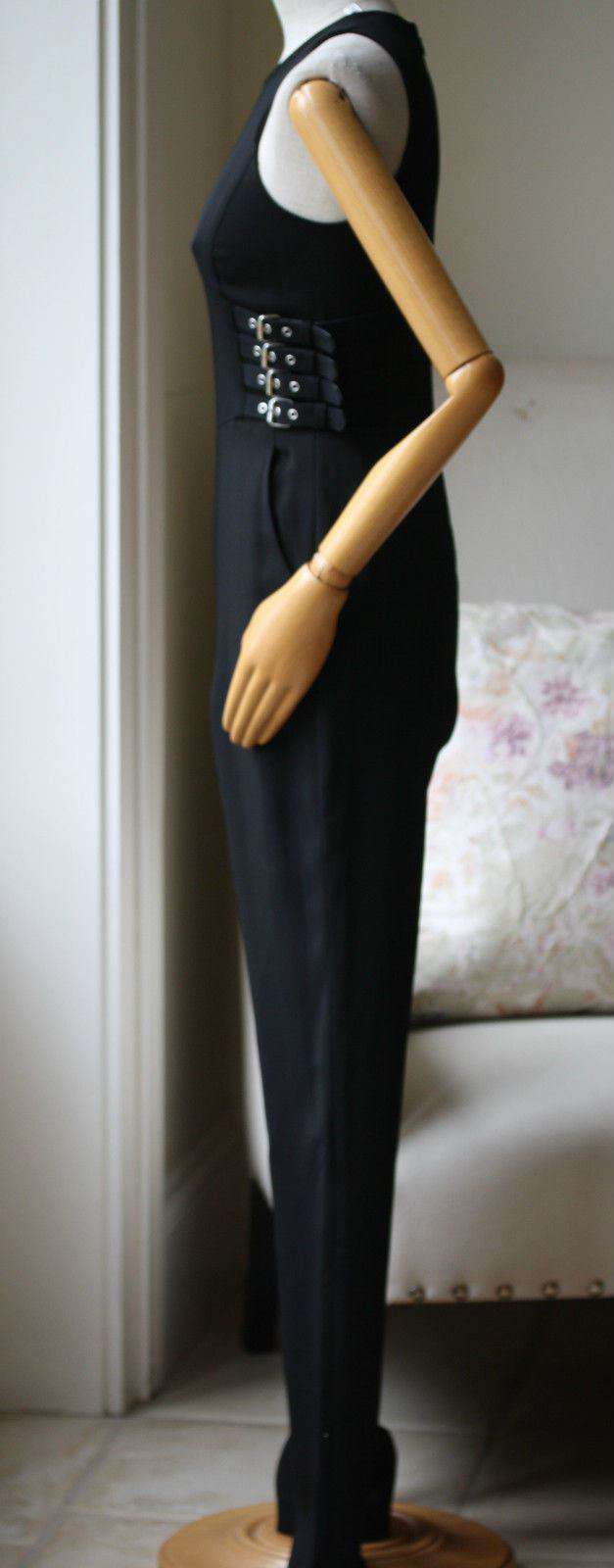 A.L.C. GREG BUCKLE BLACK CREPE JUMPSUIT JUMPER US 4 UK 8 - Image 3