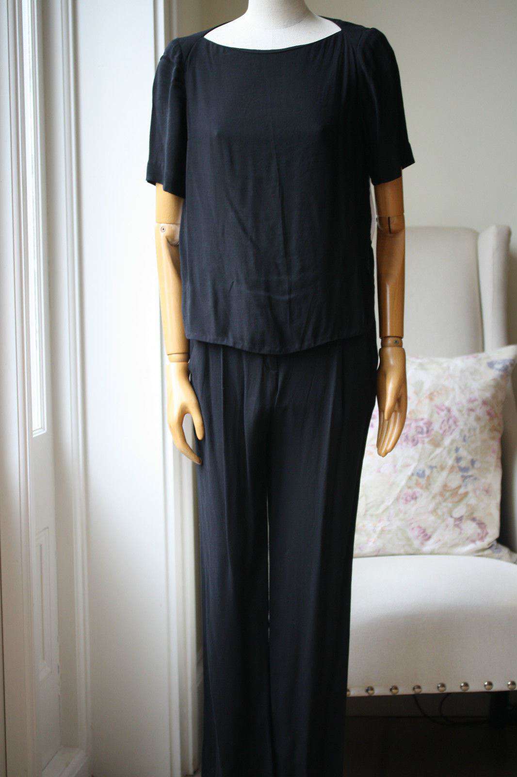 A.L.C. HARLAN BLACK CREPE JUMPSUIT US 4 UK 8 - Image 4