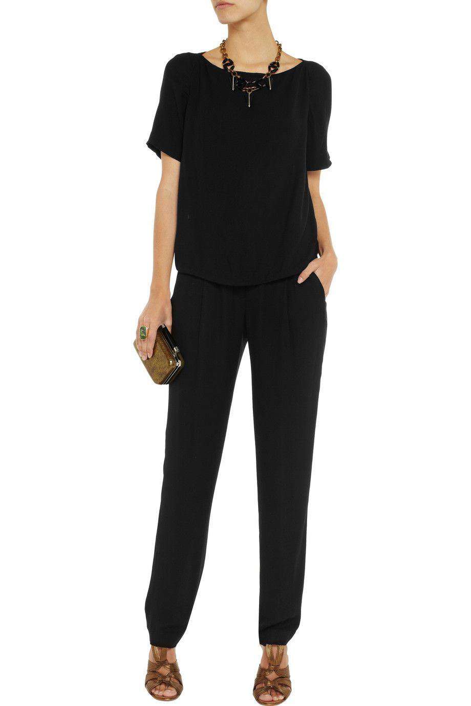 A.L.C. HARLAN BLACK CREPE JUMPSUIT US 4 UK 8 - Image 7