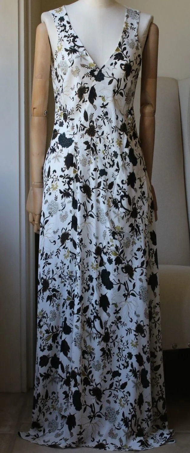 A.L.C. HARLAN FLORAL SILK CREPE MAXI DRESS US 4 UK 8 - Image 3