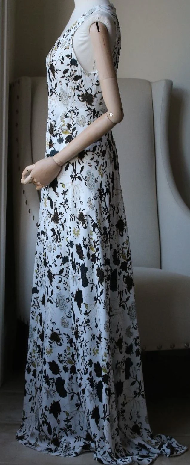 A.L.C. HARLAN FLORAL SILK CREPE MAXI DRESS US 4 UK 8 - Image 5