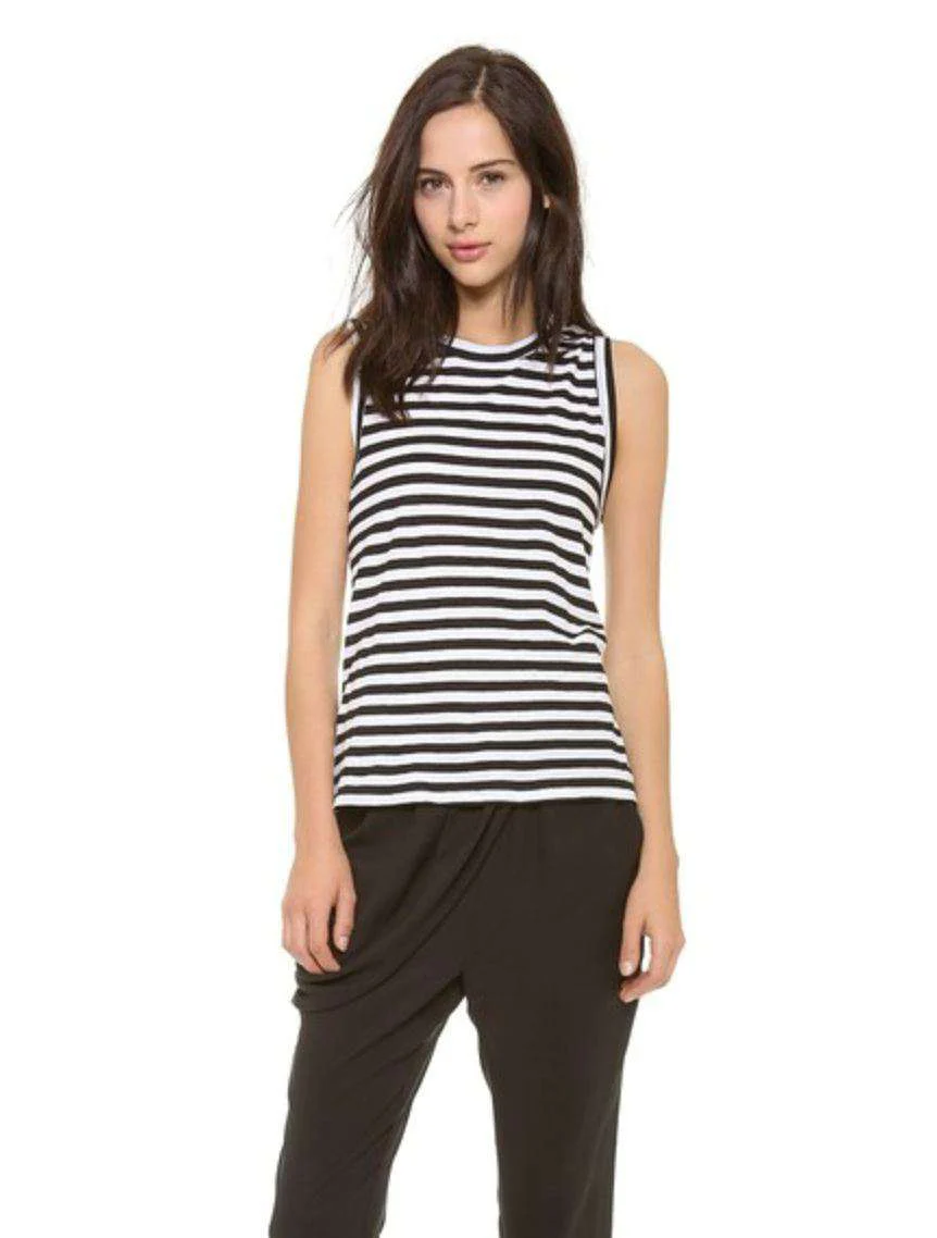 A.L.C. HARPER TWISTED CUTOUT BACK STRIPED TANK TOP SMALL