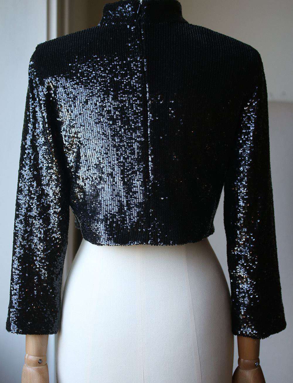 A.L.C. KEEGAN SEQUIN EMBELLISHED CROP TOP US 2 UK 6 - Image 4