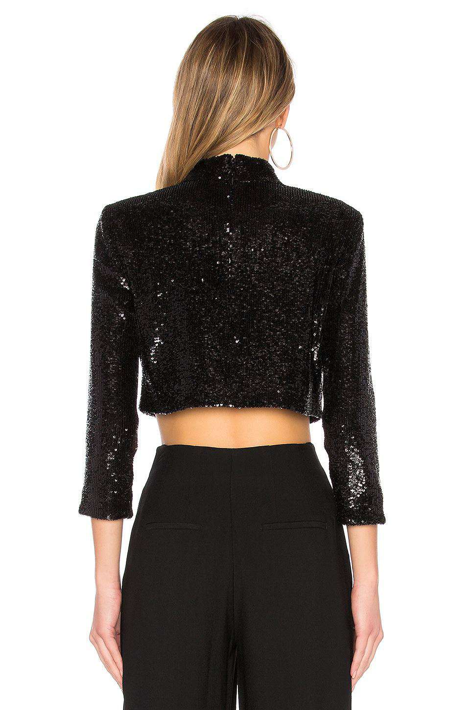 A.L.C. KEEGAN SEQUIN EMBELLISHED CROP TOP US 4 UK 8 - Image 2