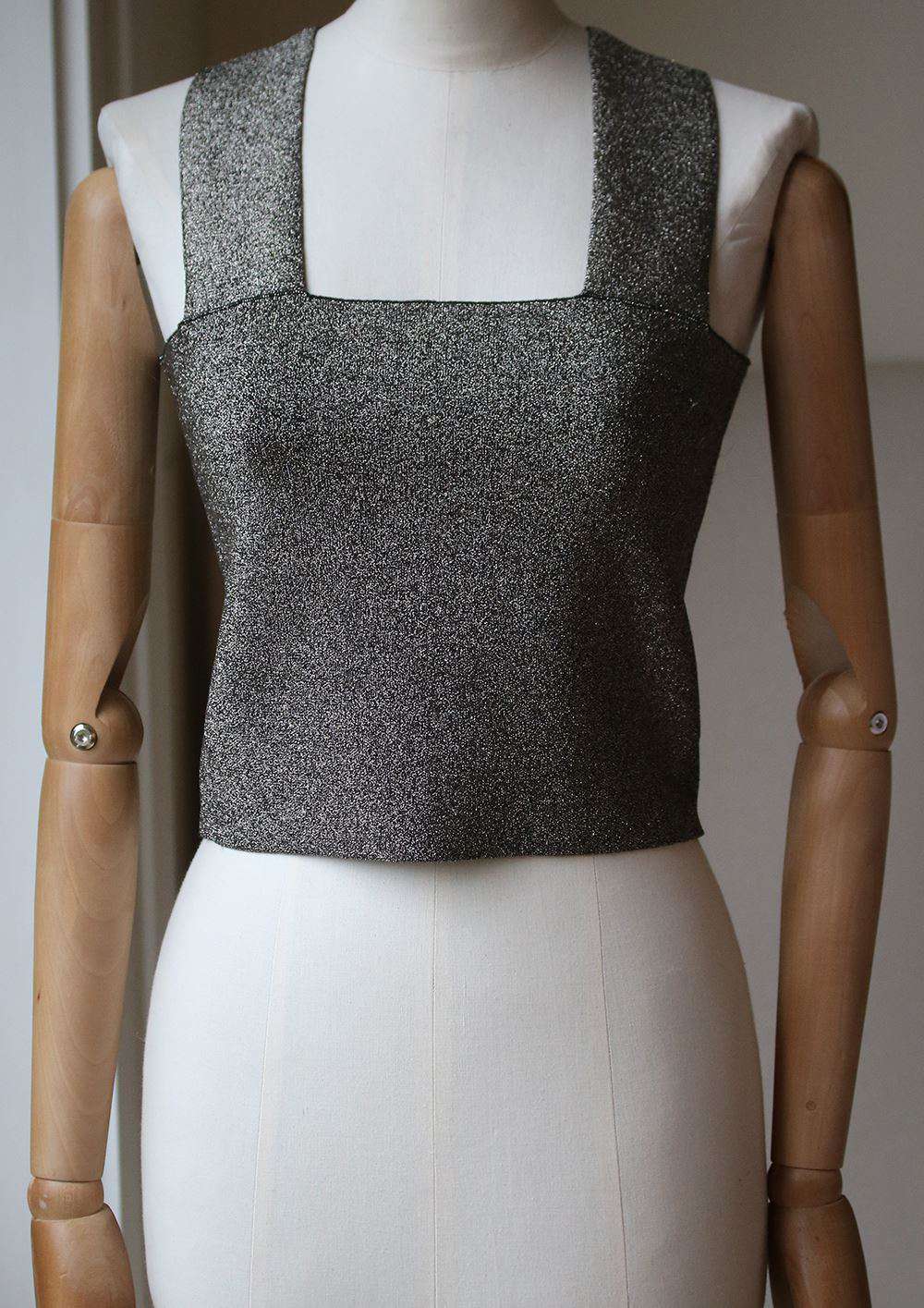 A.L.C. LIA METALLIC CROPPED TOP SMALL - Image 2