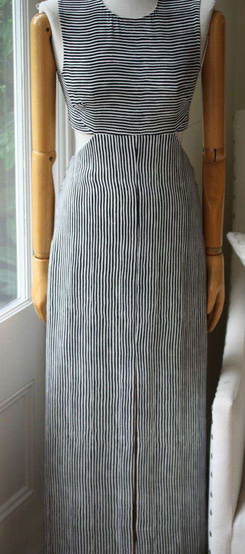 A.L.C. LORETTA CUT OUT STRIPE DRESS US 4 UK 8 - Image 8