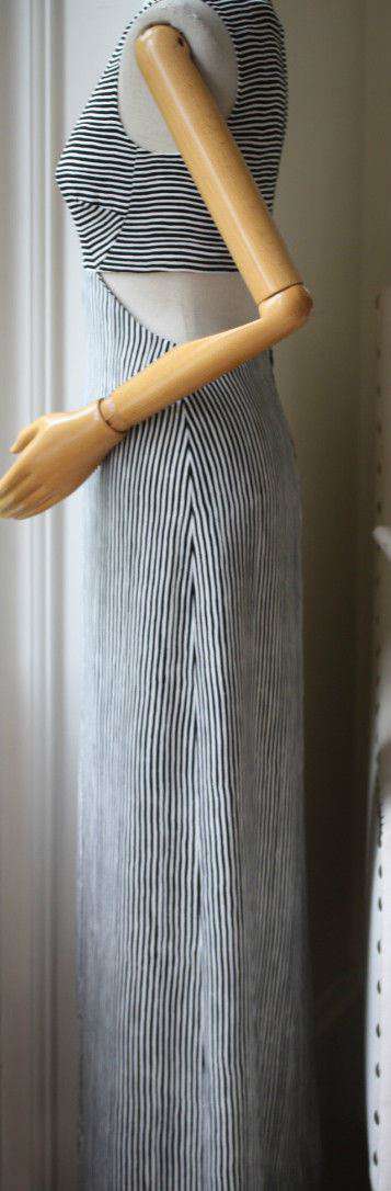A.L.C. LORETTA CUT OUT STRIPE DRESS US 4 UK 8 - Image 9