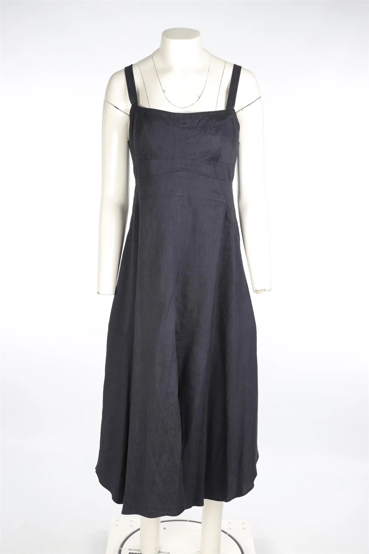 A.L.C. NAVY LINEN MAXI DRESS UK 8 - Image 2