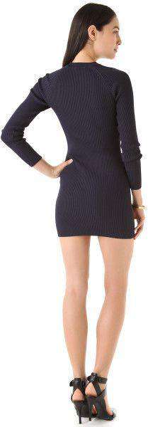 A.L.C. NICK BLACK RIBBED DRESS SMALL - Image 2