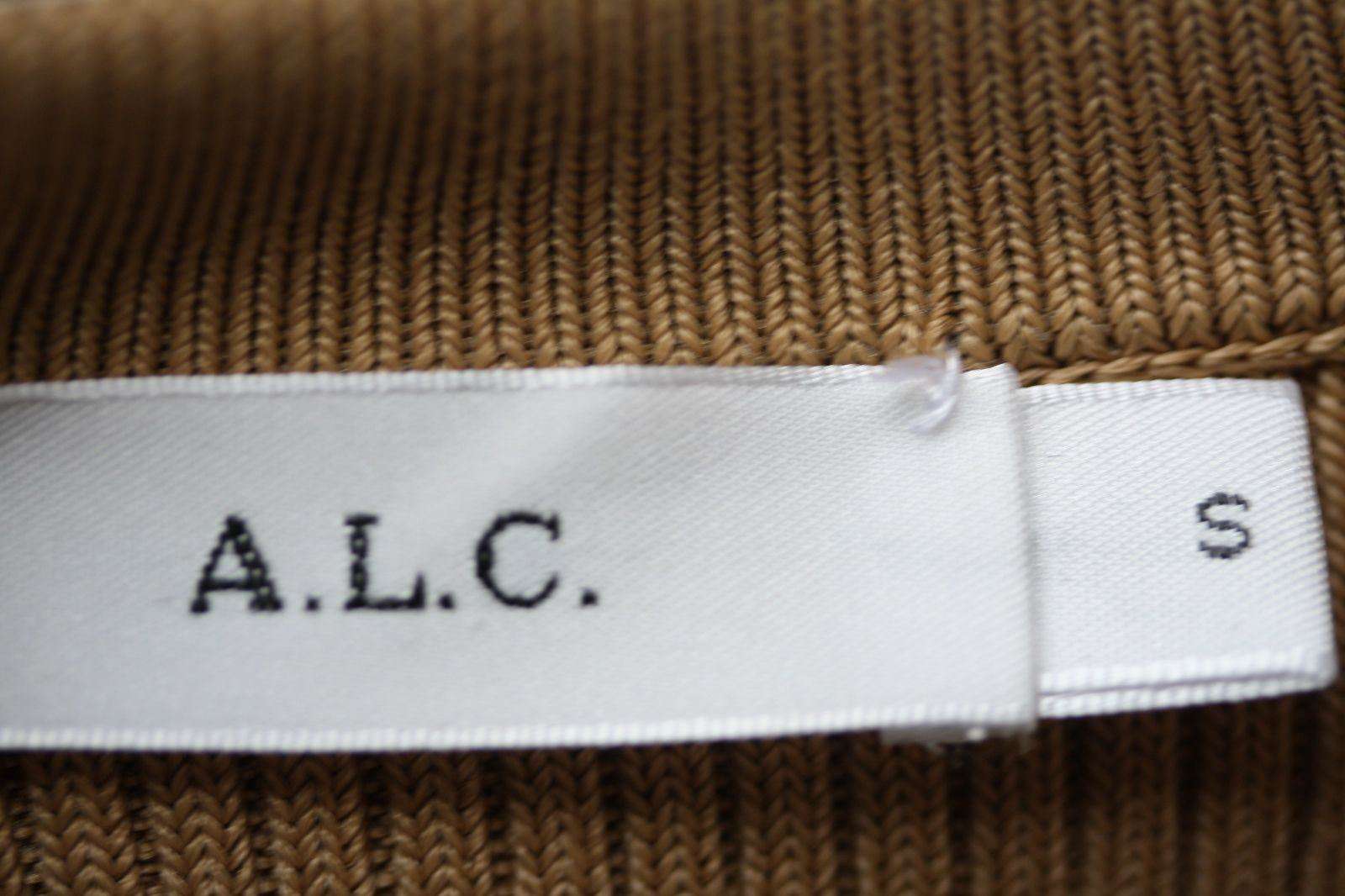 A.L.C. NICK LONG-SLEEVE BEIGE RIBBED STRETCH DRESS SMALL - Image 3