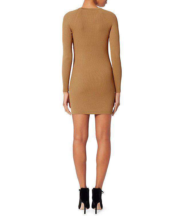 A.L.C. NICK LONG-SLEEVE BEIGE RIBBED STRETCH DRESS SMALL - Image 5