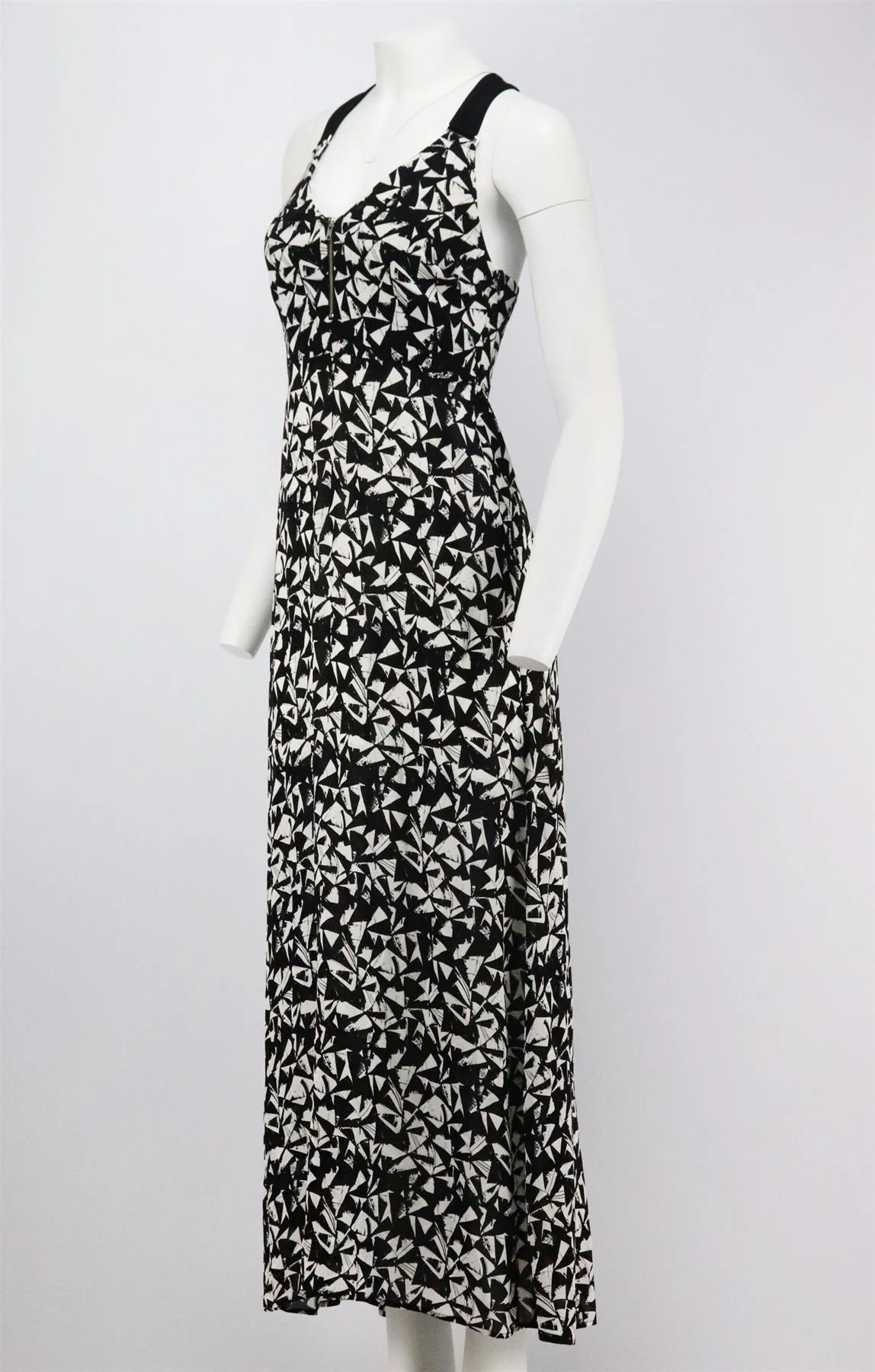 A.L.C. PRINTED SILK CREPE DE CHINE MAXI DRESS US 4 UK 8 - Image 3