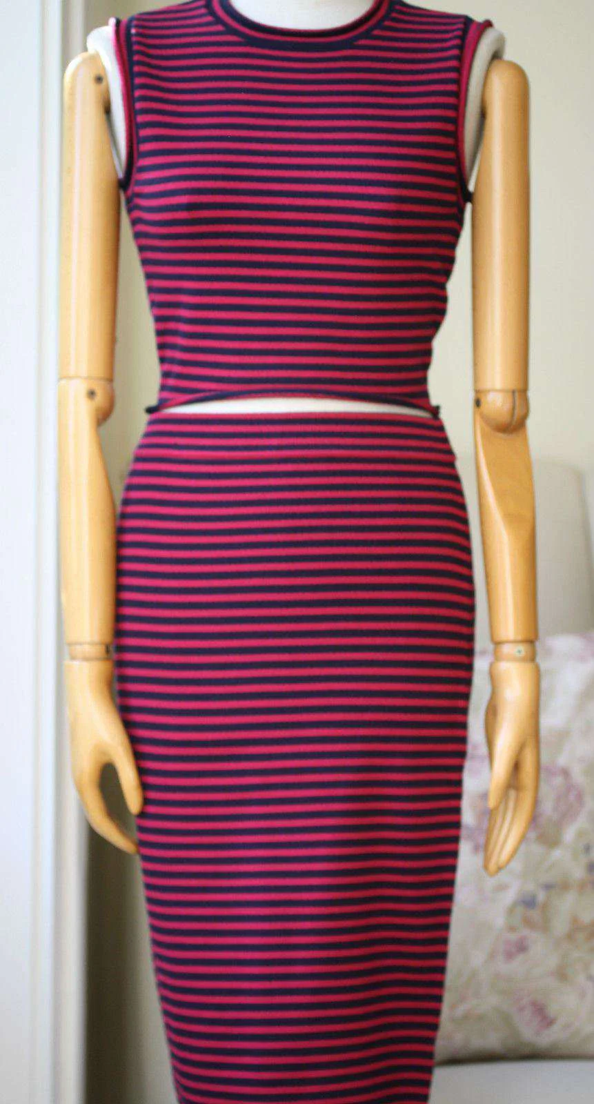 A.L.C. RED STRIPE DAN TOP AND DELMAR SKIRT SMALL - Image 4