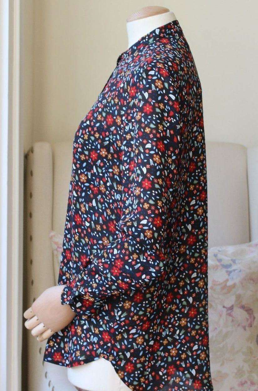 A.L.C. REY FLORAL PRINT SILK BLOUSE US 2 UK 6 - Image 3