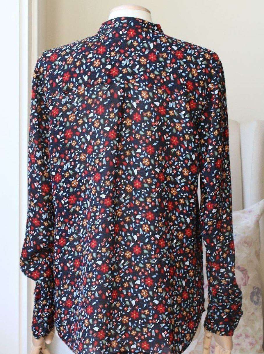 A.L.C. REY FLORAL PRINT SILK BLOUSE US 2 UK 6 - Image 5