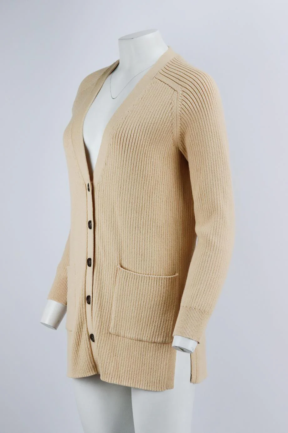 A.L.C. RIBBED COTTON BLEND CARDIGAN SMALL - Image 3