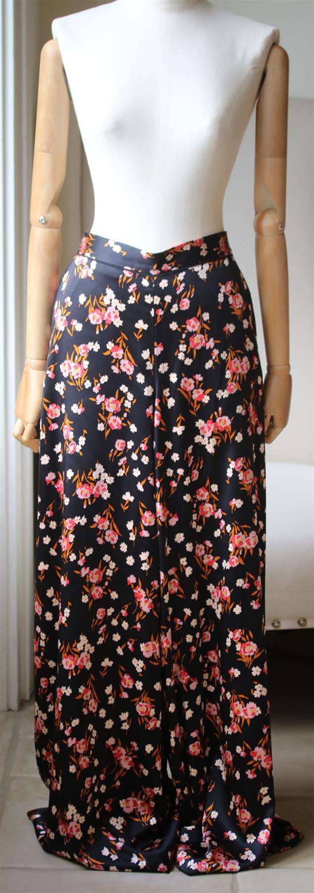A.L.C. SETON FLORAL PRINT WIDE LEG SILK TROUSERS US 8 UK 12 - Image 2