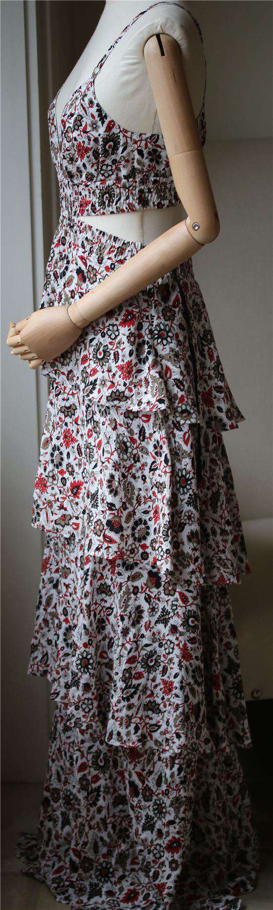 A.L.C. TITUS TIERED FLORAL SILK MAXI DRESS US 6 UK 10 - Image 5