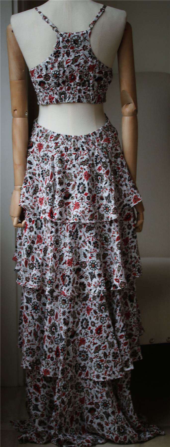 A.L.C. TITUS TIERED FLORAL SILK MAXI DRESS US 6 UK 10 - Image 6