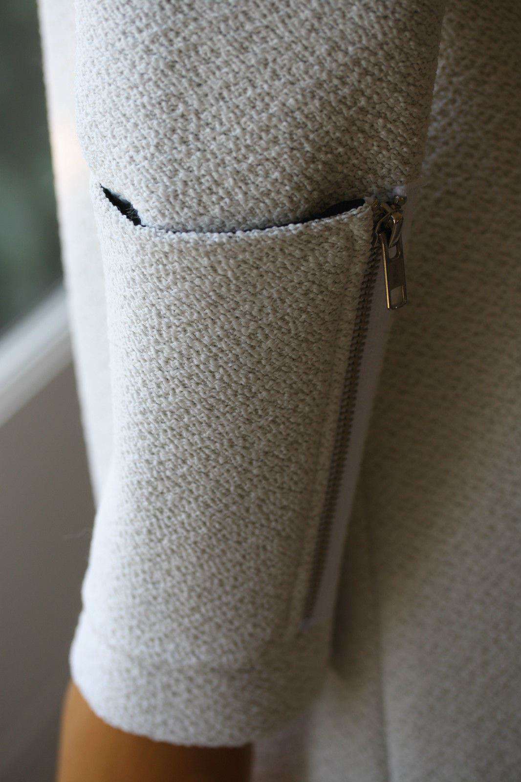 A.L.C. WHITE BOHEN ZIPPER CUFF WOOL BLEND COAT US 2 UK 6 - Image 4