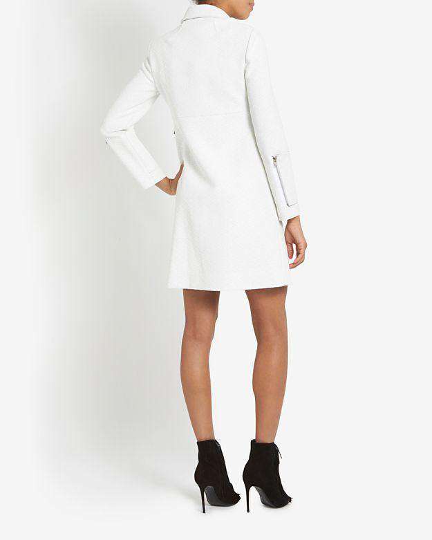 A.L.C. WHITE BOHEN ZIPPER CUFF WOOL BLEND COAT US 2 UK 6 - Image 5