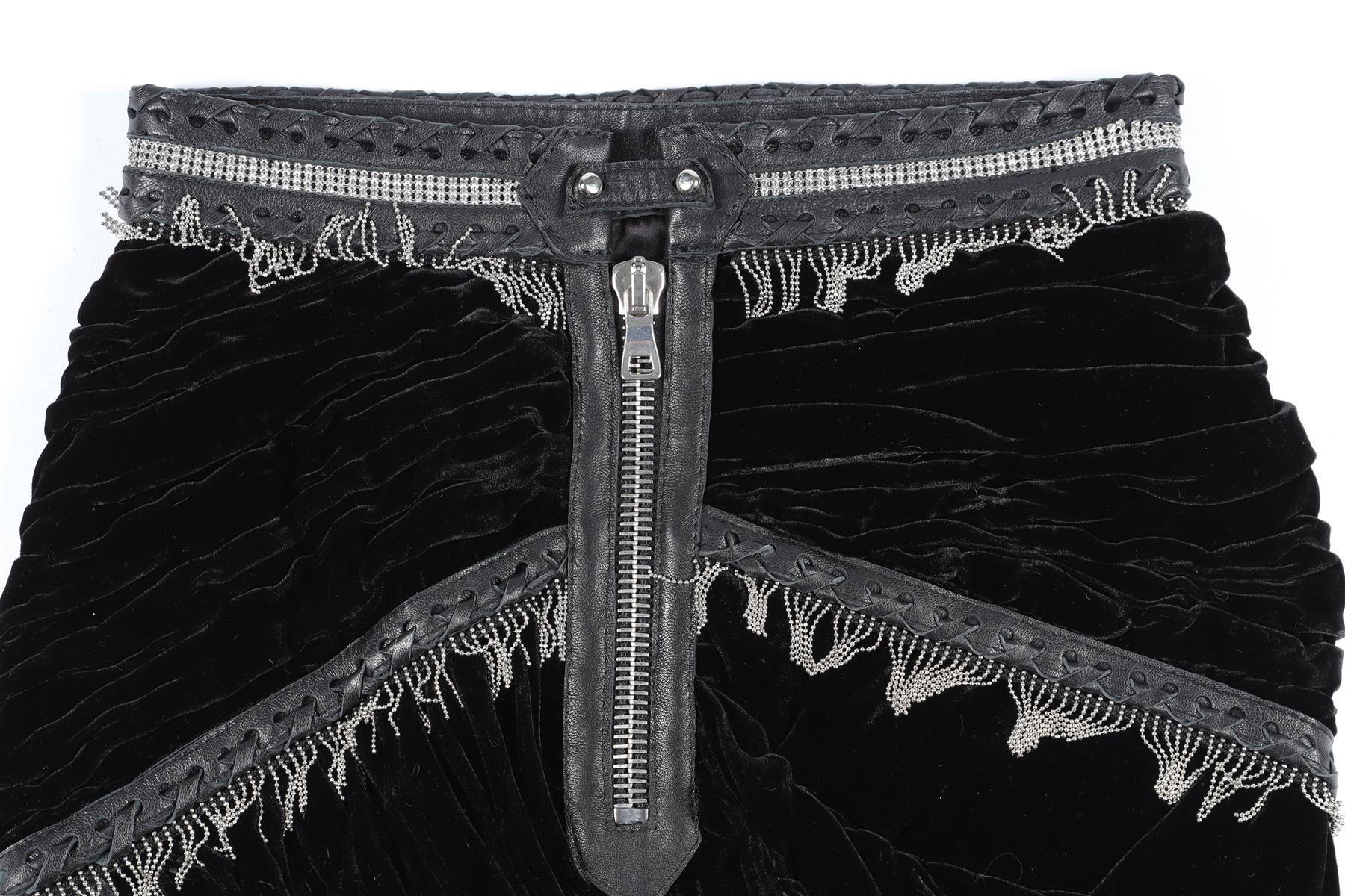 AADNEVIK BLACK VELVET MINI SKIRT XSMALL - Image 5