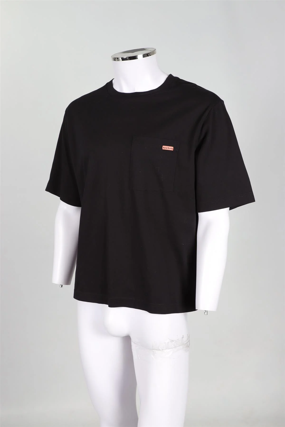 ACNE STUDIOS BLACK MEN'S COTTON T-SHIRT SMALL - Image 3