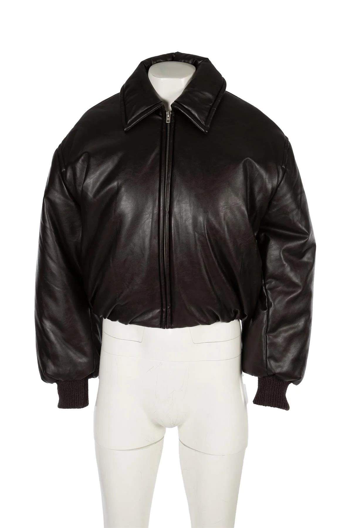 ACNE STUDIOS BROWN FAUX LEATHER BOMBER JACKET DE 32 UK 4 - Image 2