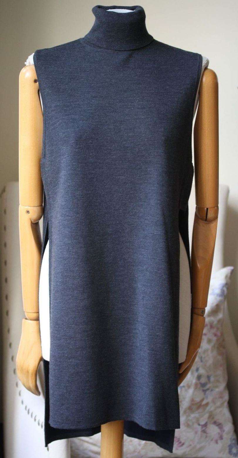 ADAM LIPPES SLEEVELESS DOUBLE FACED MERINO WOOL TUNIC TOP SMALL - Image 7
