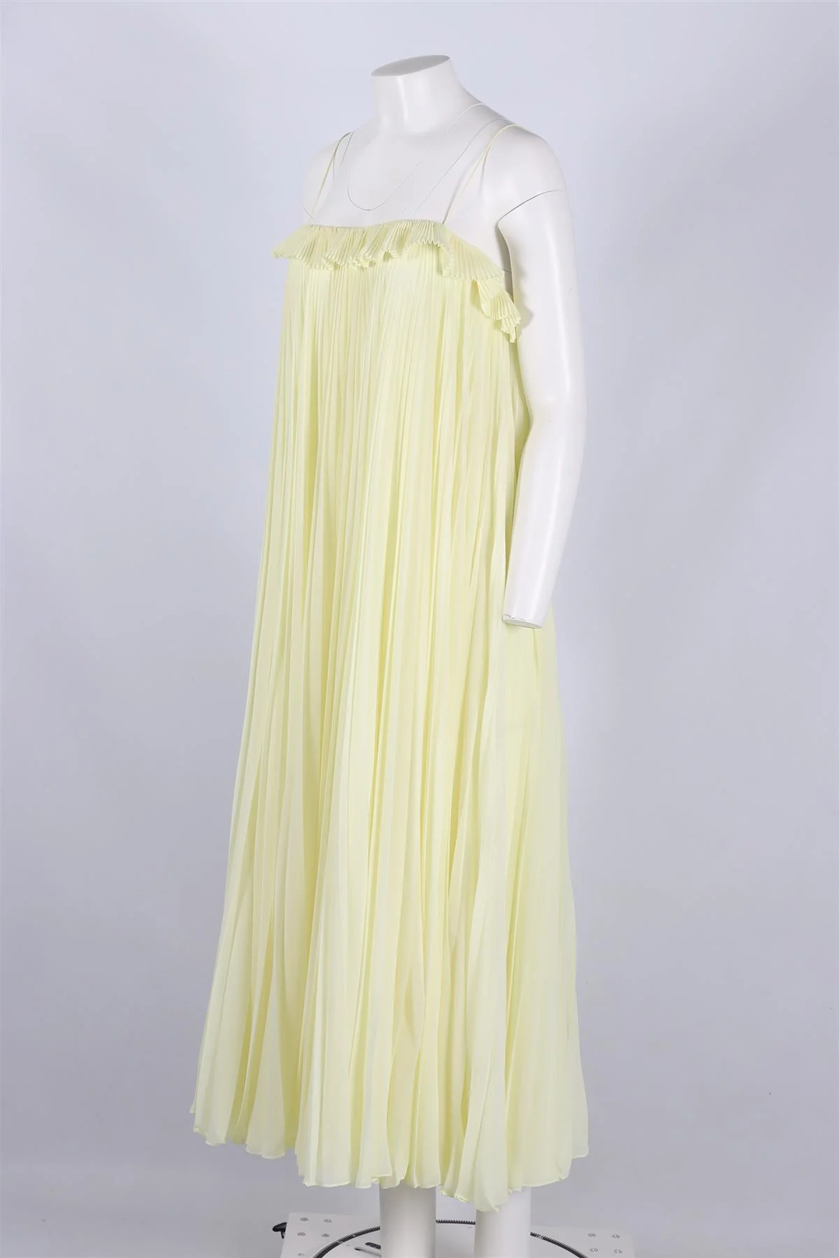 ADAM LIPPES YELLOW CHIFFON MAXI DRESS US 6 UK 10 - Image 3