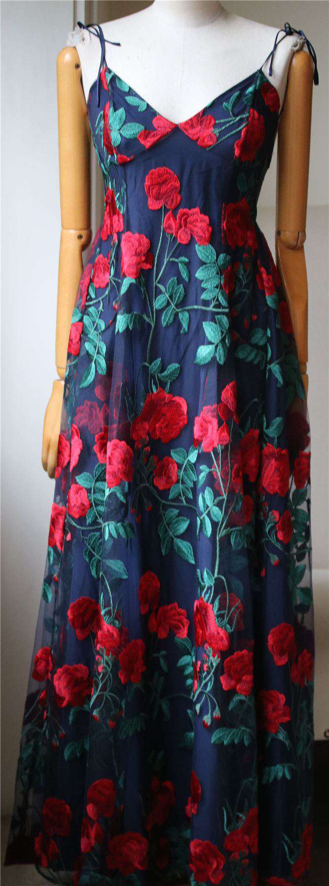 ADAM SELMAN ROSE EMBROIDERED TULLE GOWN US 8 UK 12 - Image 3