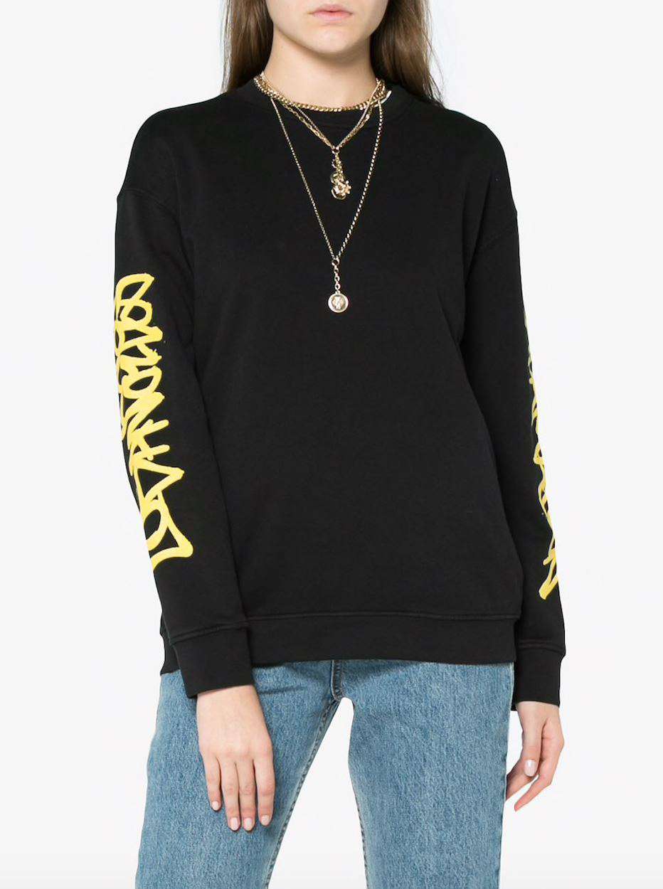 ADAPTATION GRAFFITI SLEEVED SWEATER SMALL
